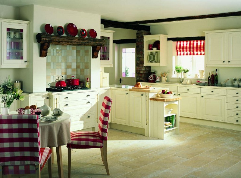 Kitchen Interior With Checkered Patterns