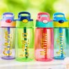 Colorful personalized water bottles with children's names for 8th birthday party favors