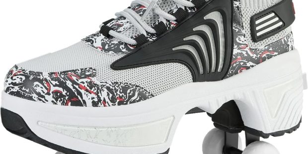 Close-up of stylish roller skate shoes designed for comfort and high performance