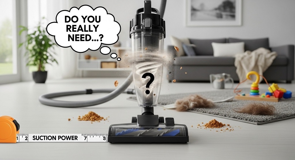 Comparison chart of vacuum suction levels for different floor types