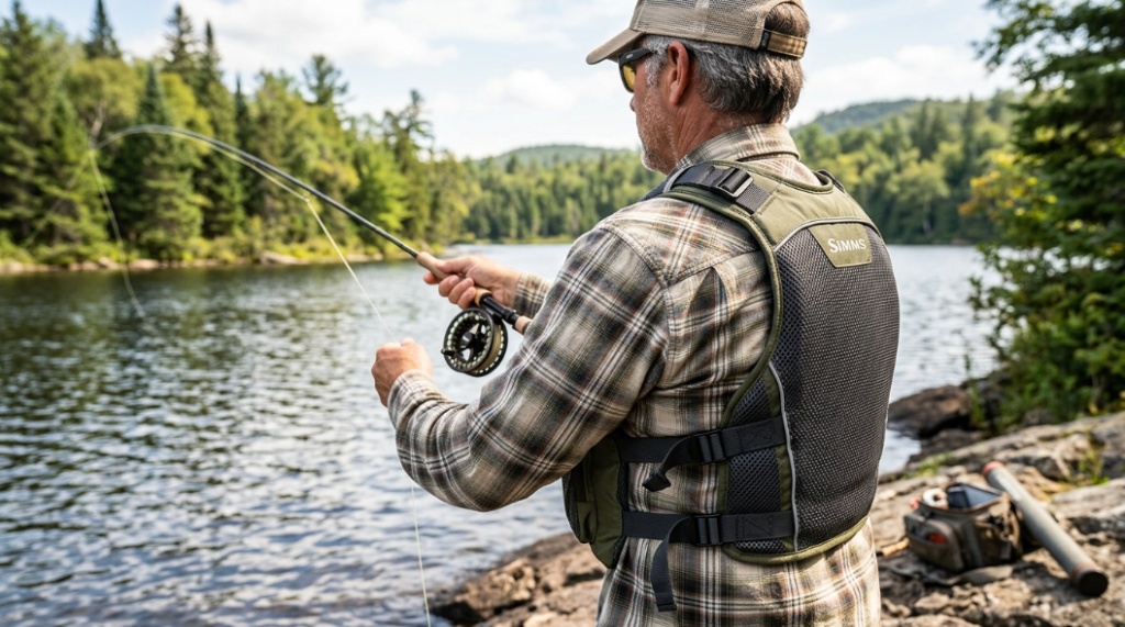 Utility life jacket with multiple storage compartments and fishing tools
