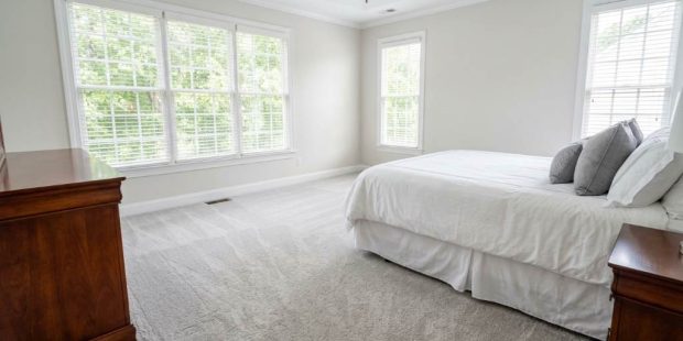 Bedroom odor source inspection inside Charlotte home