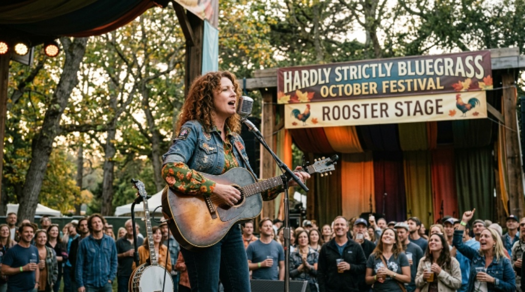 Artist performing at the Rooster Stage during Hardly Strictly Bluegrass October festival