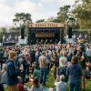 Crowd enjoying free outdoor music at Hardly Strictly Bluegrass in Golden Gate Park San Francisco