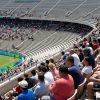 Fans cheering in the stands at an LA28 Olympic sporting event