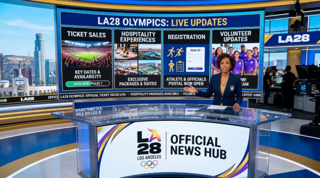 Official LA28 Olympics news covering ticket sales, hospitality experiences, registration, and volunteer updates