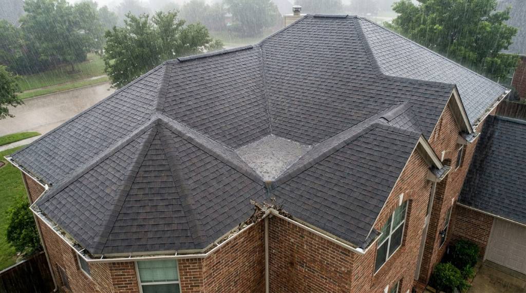 Roof drainage inspection for standing water problems