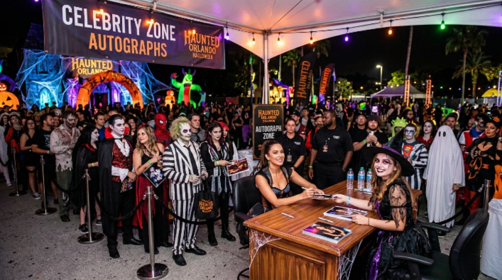 Celebrity autograph line at an Orlando Halloween event