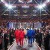 UFC fighters entering the octagon at a packed Madison Square Garden in New York City during a November numbered event